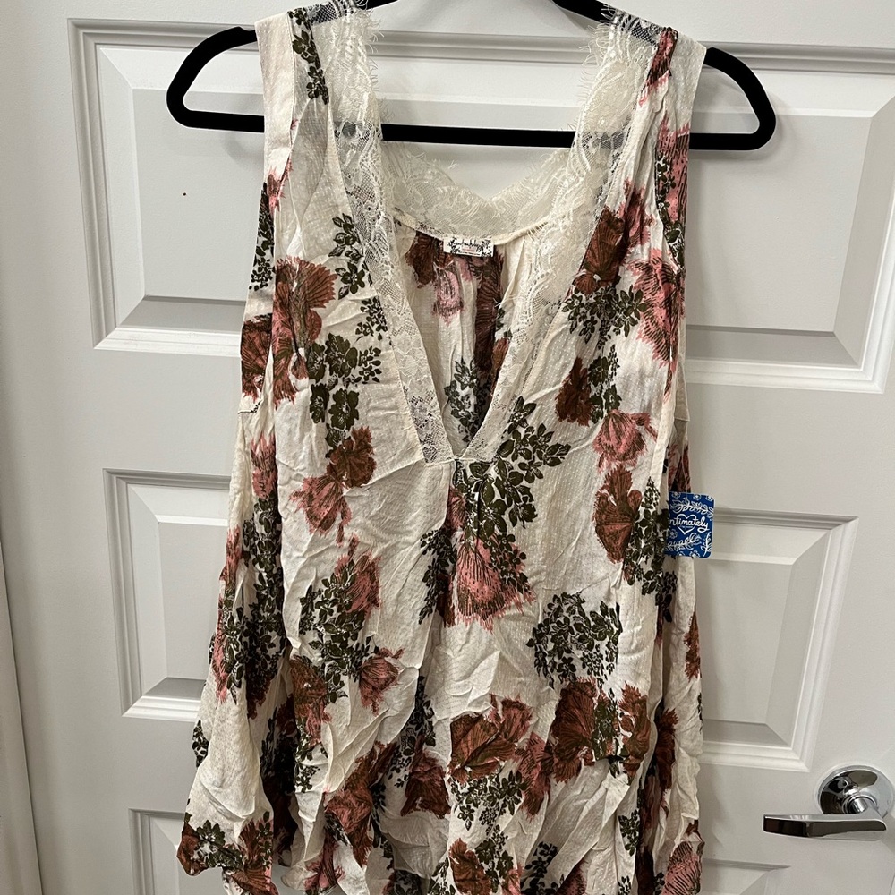 Free People Pink and Babydoll Dress/Tunic with Plunge Neckline - Picture 8 of 13